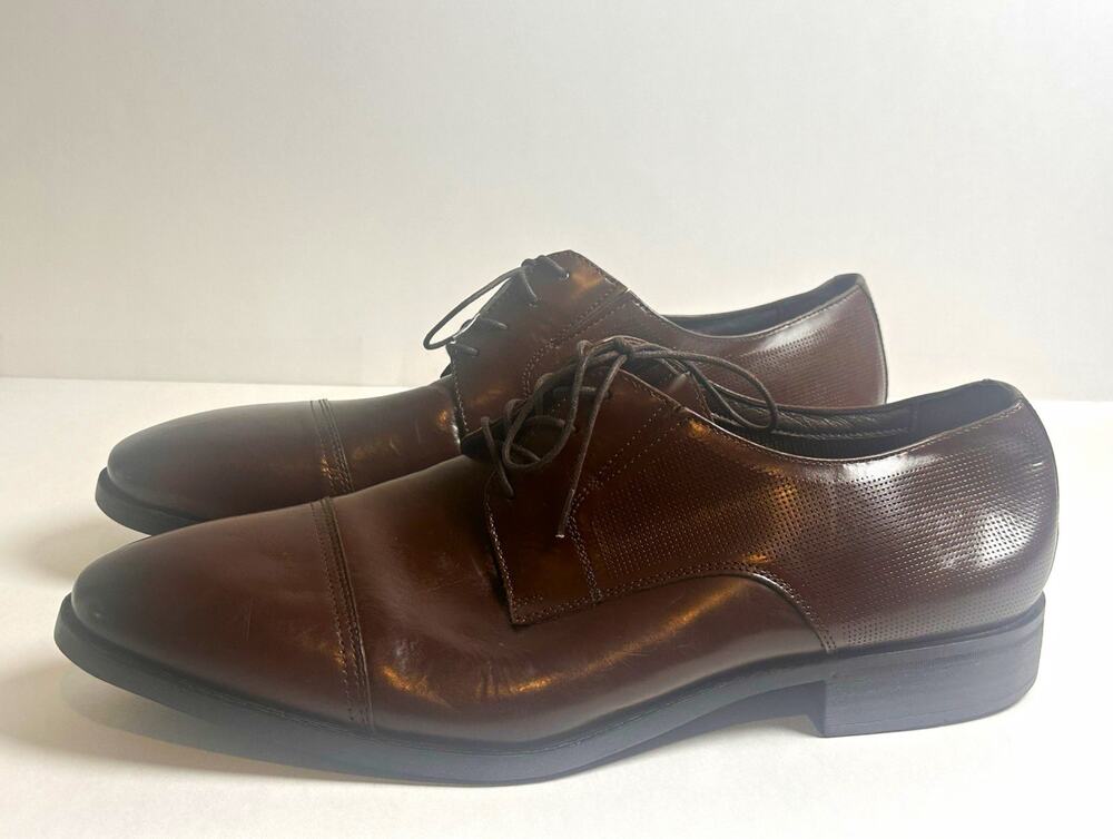 X Section Men's Brown Leather Cap Toe Oxfords 11.5M 711SX0005